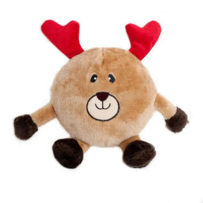 ZippyPaws Holiday Brainey - Reindeer Dog Toy