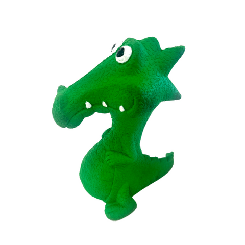 Waggly Rubber Sitting Crocodile Squeaker Dog Toy