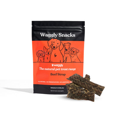 Waggly Snacks Beef Strap Dog Treats