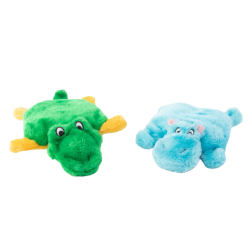 ZippyPaws Squeakie Pads - Hippo & Alligator Single