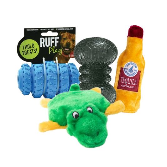 Squeak, Crunch & Roll Dog Toy Bundle