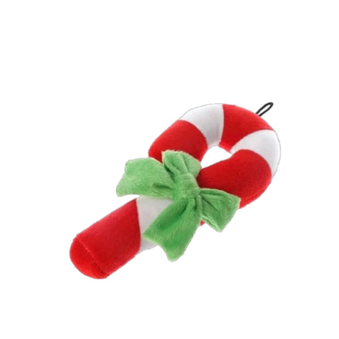 Waggly Plush Candy Cane-ine Dog Toy