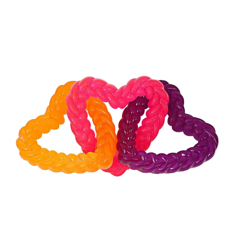 Waggly Rubber Chain of Hearts Chew Dog Toy