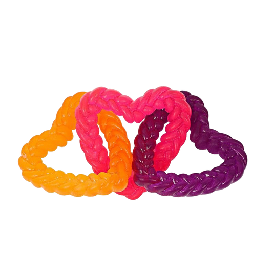 Waggly Rubber Chain of Hearts Chew Dog Toy